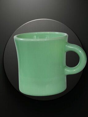 Vintage Williams Sonoma Jadeite Green Glass Coffee Cup Mug 10 oz